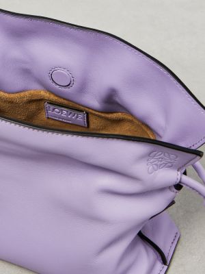 Kožená listová kabelka Loewe fialová