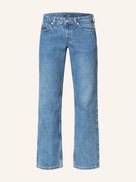Niebieskie proste jeansy Weekday
