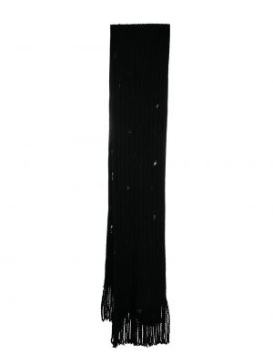 Vlnený šál Roberto Cavalli čierna
