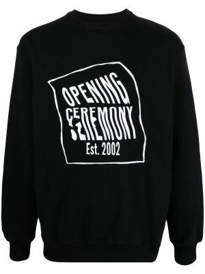 Raštuotas medvilninis džemperis Opening Ceremony juoda
