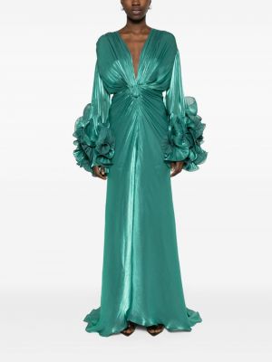 Gėlėtas vakarinė suknelė Costarellos žalia
