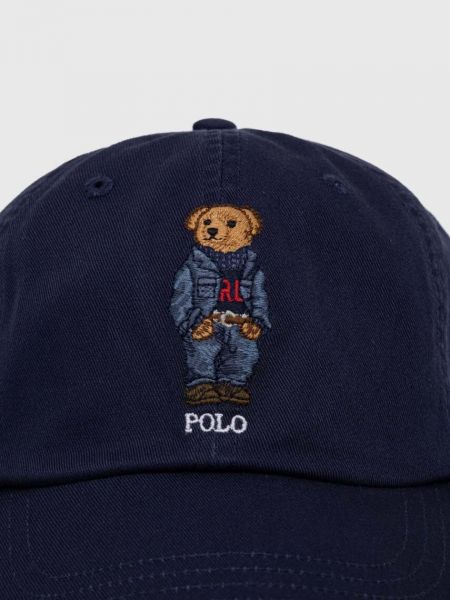 Бавовняна кепка з аплікацією Polo Ralph Lauren синя
