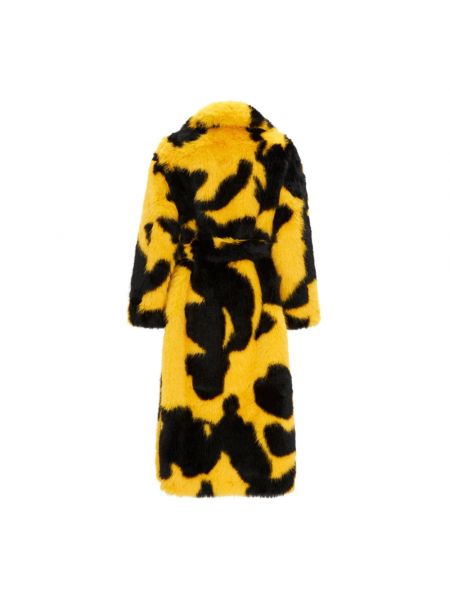 Abrigo de invierno de cuero de cuero sintético Cesare Gaspari amarillo