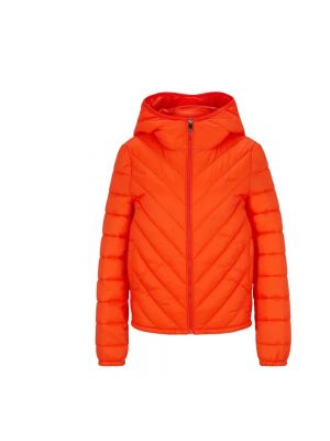 Pomarańczowa pikowana kurtka puchowa z kapturem Hugo Boss