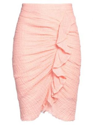 Mini falda de lino de algodón Masscob rosa
