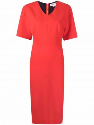 V-hals dress Victoria Beckham rød