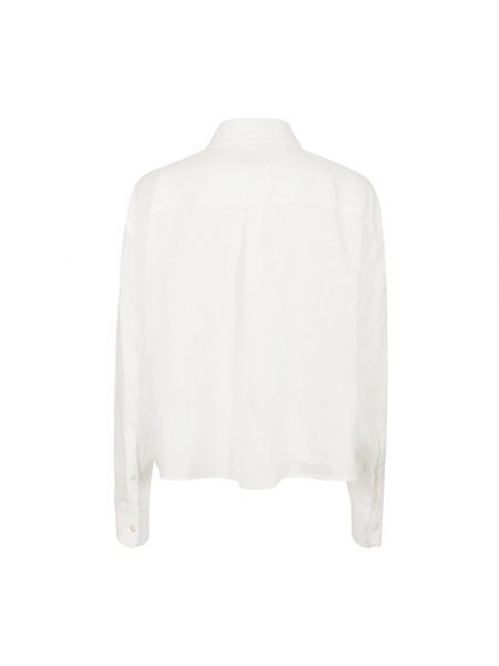 Camisa de lino con bolsillos Max Mara Weekend blanco