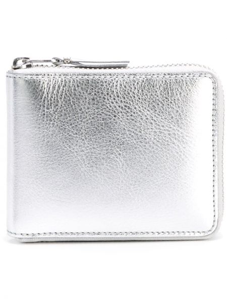 Πορτοφόλι με φερμουάρ Comme Des Garçons Wallet ασημί