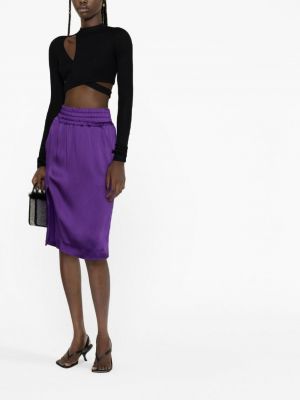 Robe mi-longue taille haute Tom Ford violet