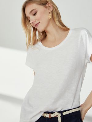 Camiseta de algodón manga corta Southern Cotton blanco