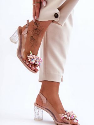 Sandály na klínovém podpatku Kesi růžové