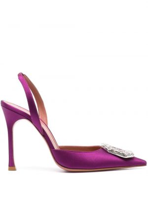 Pantofi din satin Amina Muaddi violet
