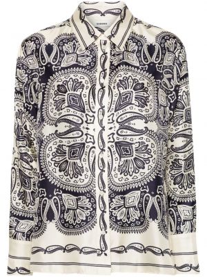 Hodvábna košeľa s potlačou s paisley vzorom Sandro