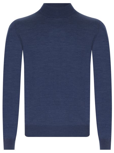 Шерстяной свитер Luigi Borrelli синий