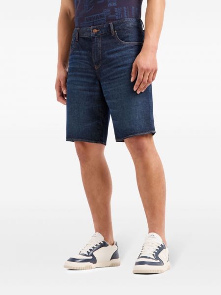 Shorts en jean avec applique Armani Exchange bleu