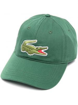 Cappello con visiera ricamato Lacoste verde