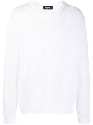 Плетен пуловер Dsquared2 бяло
