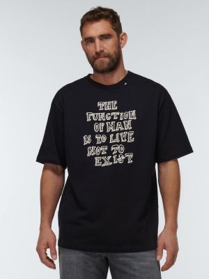Tricou din bumbac cu imagine din jerseu Due Diligence negru