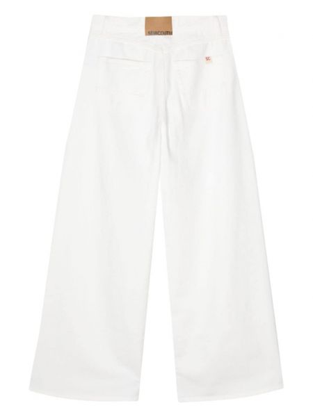 Bavlněné džíny relaxed fit Semicouture bílé