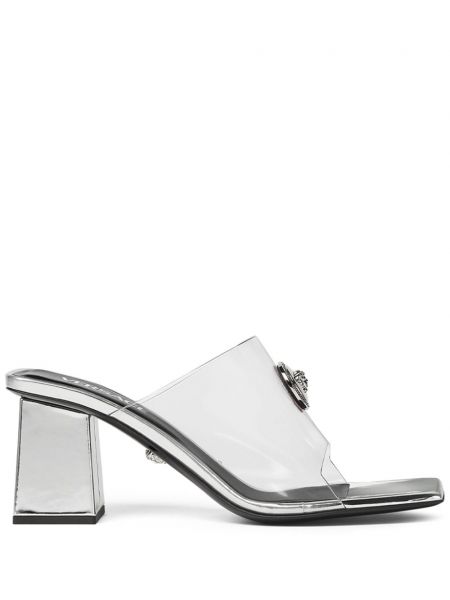 Papuci tip mules Versace argintiu