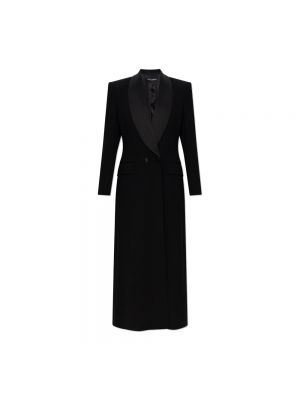 Manteau en laine en soie Dolce & Gabbana noir
