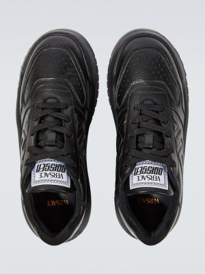 Sneakersy skórzane Versace czarne