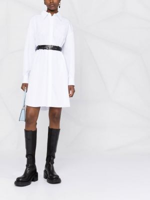 Hemdkleid mit plisseefalten Alexander Mcqueen weiß
