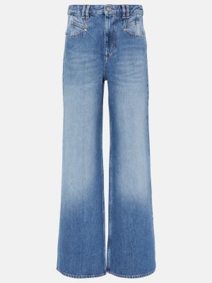Proste jeansy z wysoką talią relaxed fit Isabel Marant niebieskie