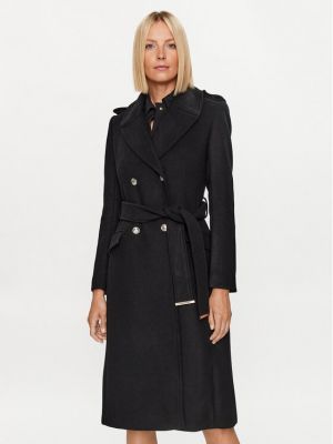 Vlnený priliehavý kabát Morgan čierna