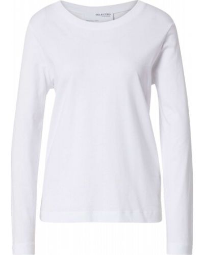 T-shirt a maniche lunghe Selected Femme bianco