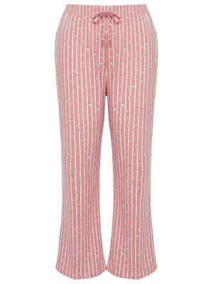 Плетена пижама на райета Trendyol розово