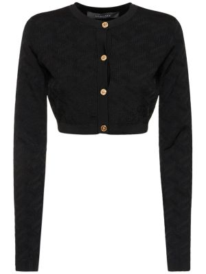 Cardigan en tricot en jacquard Versace noir