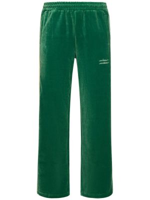 Velurové kalhoty Unknown zelené
