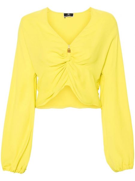Блуза от креп Elisabetta Franchi жълто