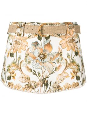 Pantaloni scurți cu model floral cu imagine Zimmermann alb