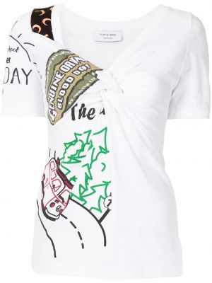 Camiseta con estampado Marine Serre blanco