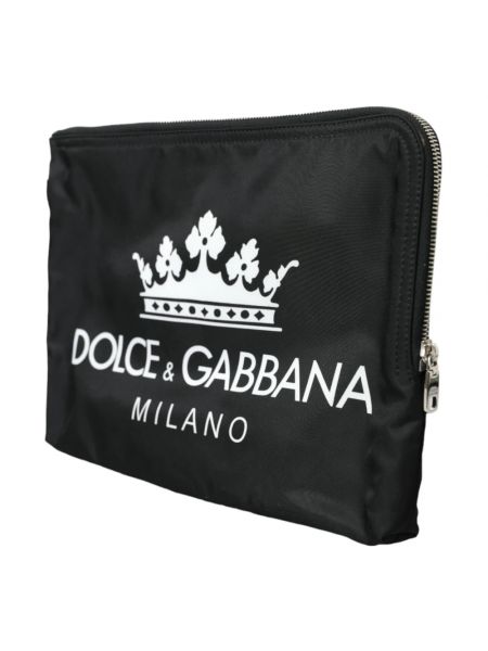 Bolso clutch de nailon con estampado Dolce & Gabbana negro