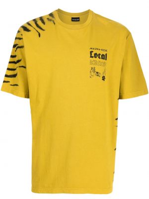 Camiseta con estampado con rayas de tigre Mauna Kea amarillo