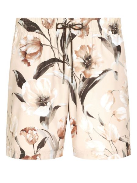 Pantaloni scurți cu model floral cu imagine Dolce & Gabbana bej