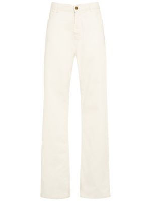 Voľné bavlnené džínsy s vysokým pásom Etro biela