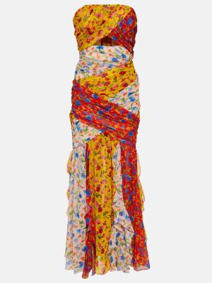 Sukienka midi w kwiatki Carolina Herrera
