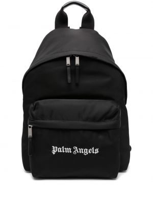 Plecak na zamek z nadrukiem Palm Angels czarny
