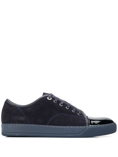 Semsket skinn sneakers Lanvin blå