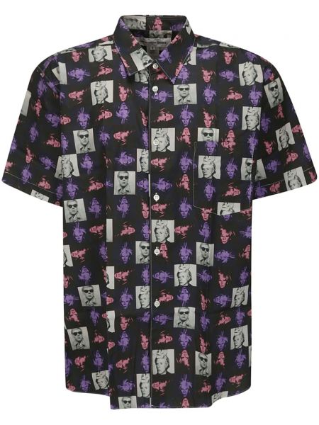 Bavlněná košile s potiskem Comme Des Garçons Shirt fialová