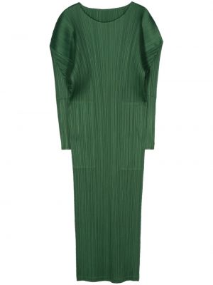 Plisované dlouhé šaty Pleats Please Issey Miyake zelená