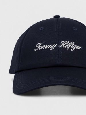 Pamučna kapa Tommy Hilfiger plava