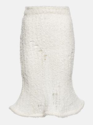 Шерстяная юбка миди Acne Studios белая