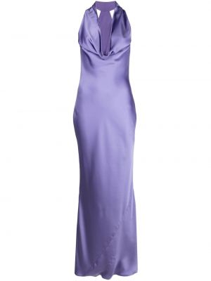 Drapované dlouhé šaty Norma Kamali fialové