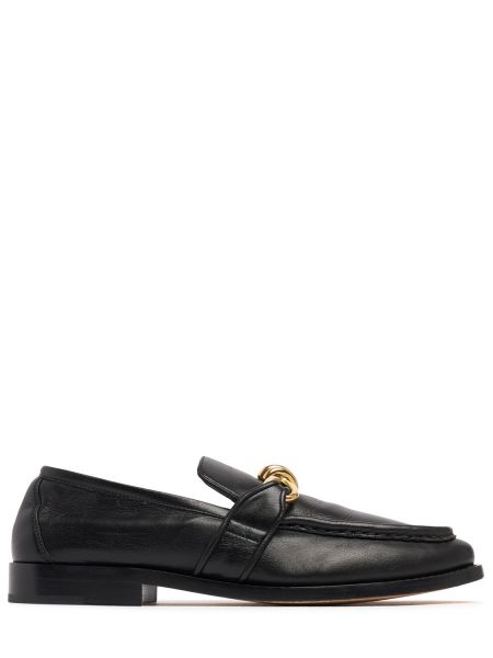 Læder loafers Bottega Veneta sort