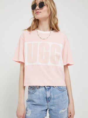 Koszulka bawełniana Ugg różowa